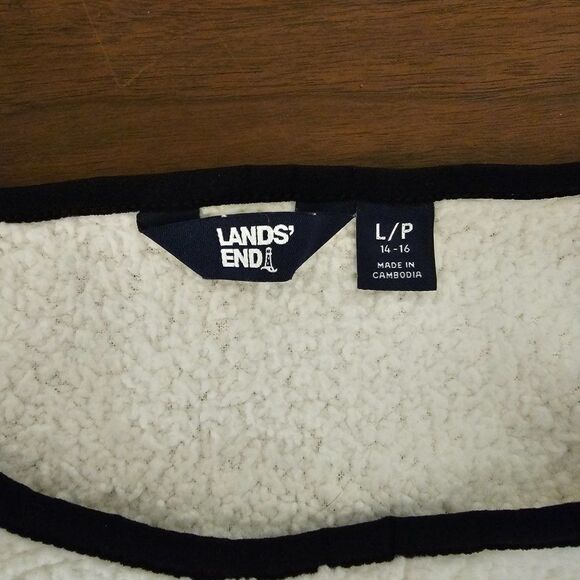 Lands End Teddy/Sherpa Pullover Sz L - Picture 4 of 4